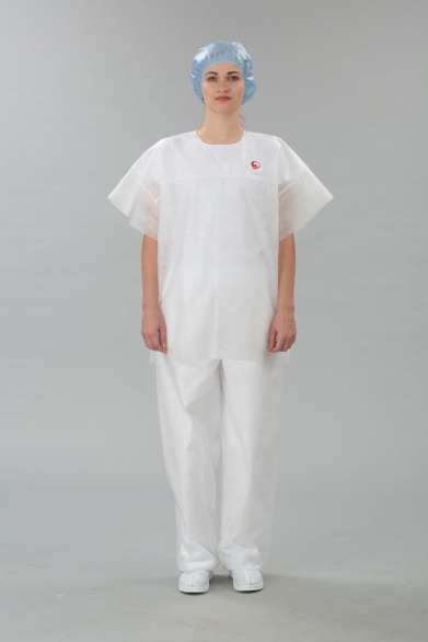 Костюм одноразовый промышленный (туника короткий рукав, брюки), пл. 30 г/м2