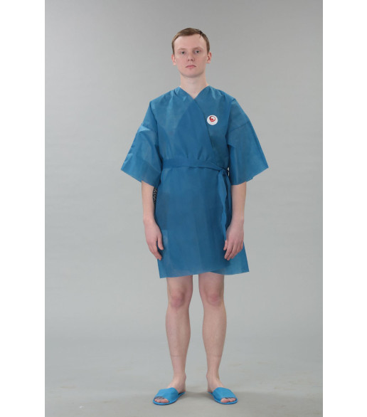 Халат-кимоно, короткий рукав, пл. 40 г/м2, синий